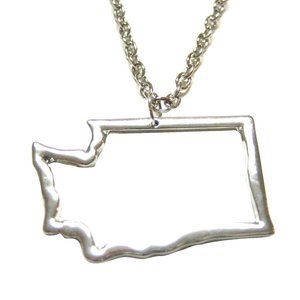 Washington State Map Pendant Necklace